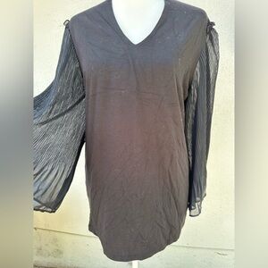 Chico's Black sheer wide  Sleeve Blouse